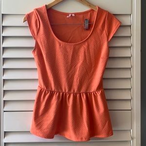Coral/peach baby doll top (medium)